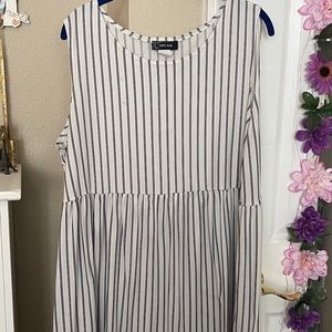 White dress with black vertical stripes